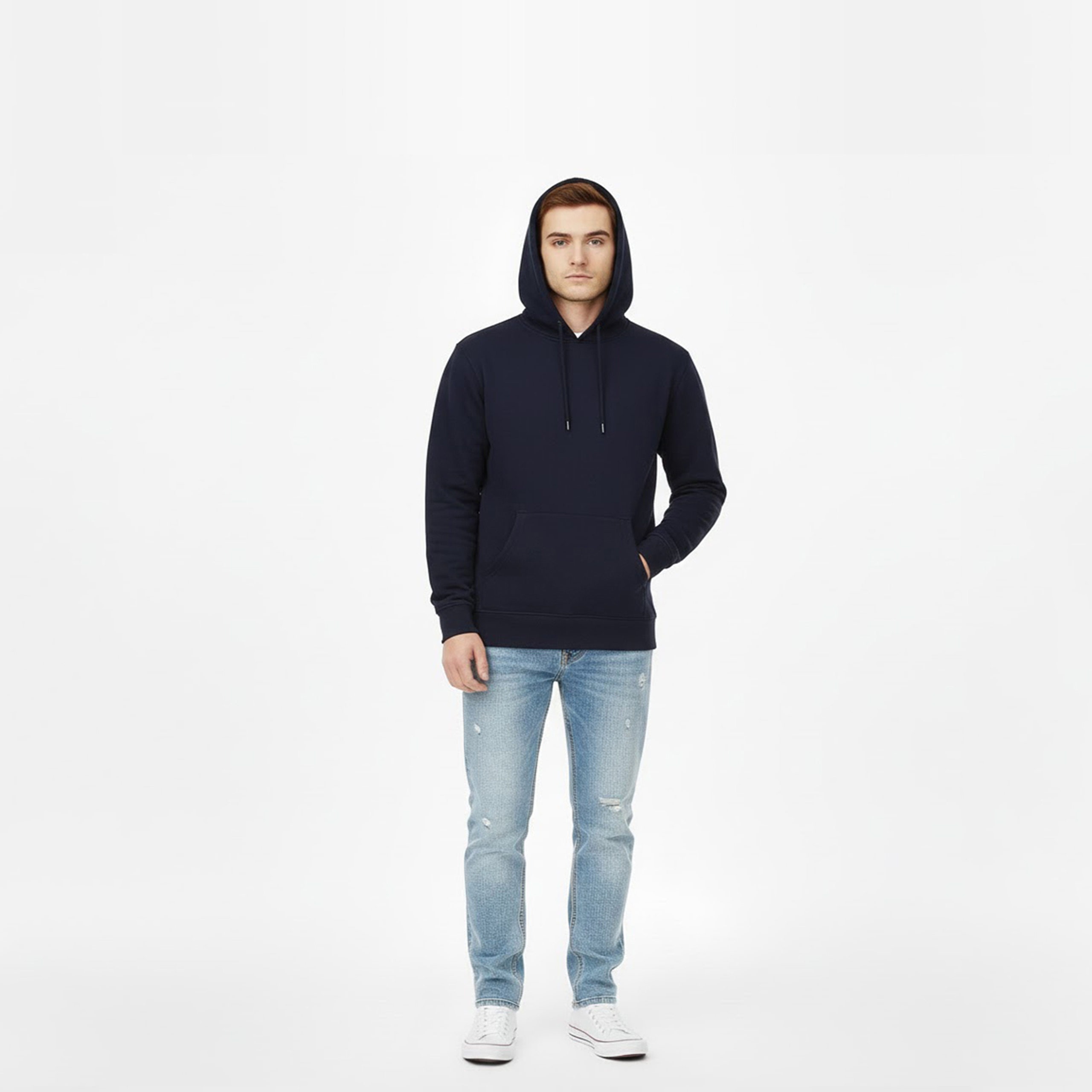 Premium Pullover Navy Hoodie Wholesale